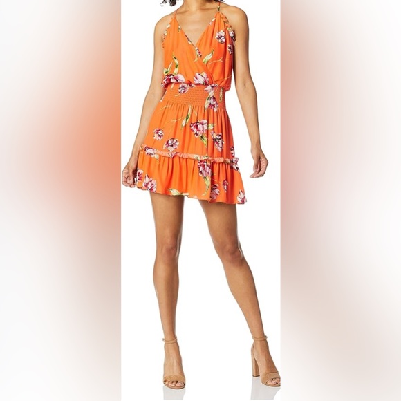 Parker Dresses & Skirts - Parker Fabianna Floral Print Silk Wrap Front Mini Dress Size Medium.
